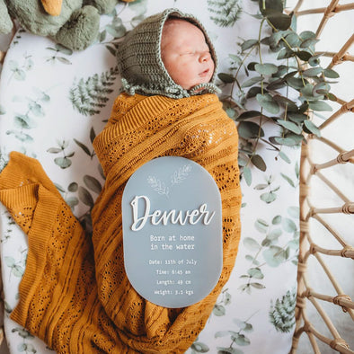 Fern Baby Announcement Plaque